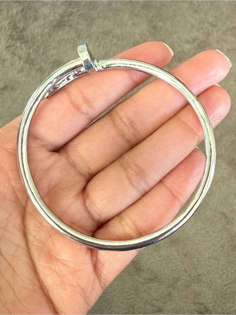 Nail screw bangle bracelet silver fashion bracelet - Picture 6 of 8